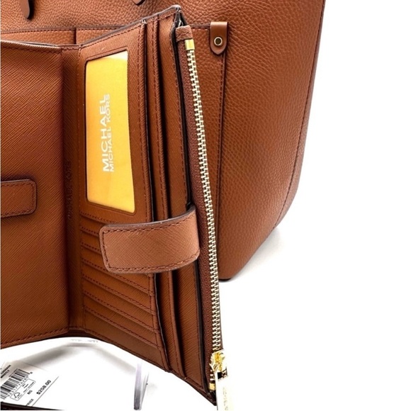 Michael Kors Jet Set Medium Pocket Tote Bag & Large Double Zip Wallet Luggage - Picture 14 of 16